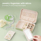 Lolalet Travel Jewelry Case for Women, Travel Jewelry Organizer Box with Mirror & Clear Storage Bag, Small Portable Traveling Earring Necklace Bracelet Ring Case, Bridesmaid Gifts -Medium, Green