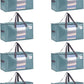 VENO 8 Pack Moving Bags, Comforter and Blanket Storage Bags for Closet, Moving Boxes, Boxes with Lids Alternative, College Dorm Packing Supplies, Foldable Heavy-Duty Tote (Shiny Light Blue, 8 Pack)
