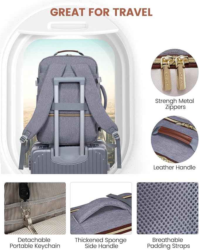LOVEVOOK 40L Travel Backpack for Women & Men, Airline Approved Carry On Luggage with 3 Packing Cubes, TSA Overnight Bags, Waterproof Personal Item Bag, Weekender Essentials Backpacks fits 17" Laptop