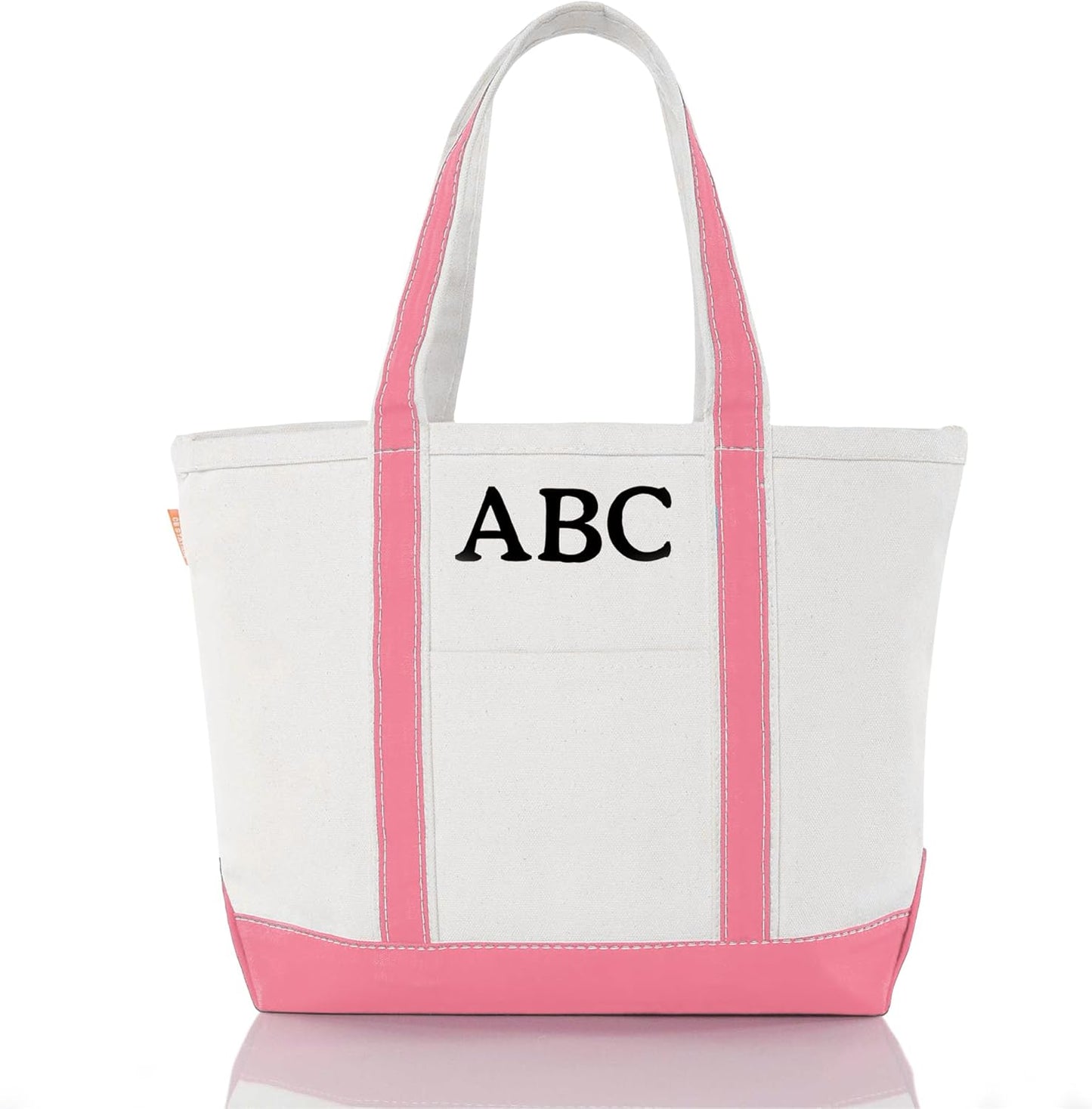 CB STATION Medium Classic Canvas Tote Bag for Women, Top Zipper Closure, Outer Pocket, Daily Essentials, Groceries, Traveling