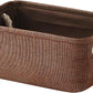 TheWarmHome Small Fabric Canvas Storage Bin with Cotton Rope Handles - Foldable Empty Basket for Gift (Brown-1 Pack,11.8L7.9W5.2H inch)