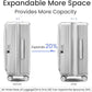 3 Piece Luggage Set 100% PC Hardshell, Front Opening Expandable Suitcase (20/24/28) with Laptop Compartment & Free Custom PVC Covers, Trunk Style Lightweight Spinner Wheels TSA Lock (Silver)