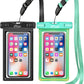 AiRunTech Waterproof Phone Pouch,Floating Waterproof Phone Case with Adjustable Lanyard,Beach,Cruise,Vacation Essentials,Summer Travel Phone Protector-2 Pack(Green + Black)