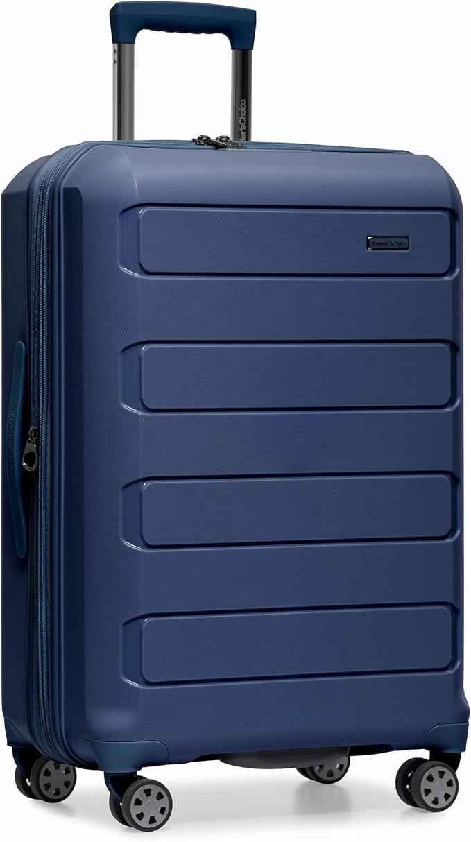 Traveler's Choice Pagosa Hardshell Expandable Luggage with Spinner Wheels, Navy, 26-Inch Medium