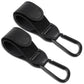 Xindojuz 2 PCS Stroller Hooks for Bags, Multipurpose Stroller Straps with Large Carabiner Clip for Hanging Diaper Bag and Strollers Organizer Accessories for Wheelchair, Shopping and Pet Carts (Black)