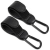 Xindojuz 2 PCS Stroller Hooks for Bags, Multipurpose Stroller Straps with Large Carabiner Clip for Hanging Diaper Bag and Strollers Organizer Accessories for Wheelchair, Shopping and Pet Carts (Black)