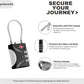 TSA Approved Luggage Locks - Small Combo Travel Padlock with Cable, TSA 007 Suitcase & Backpack Security, Durable & Easy to Use (Black+Silver)
