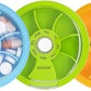 INVODA Weekly Pill Organizer 7 Compartment Rotating Pill Box for Daily Medication & Vitamins - Portable Travel Pill Case Fish Oil Supplements Vitamins Organizer (Green+Sky Blue+Orange)