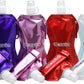 USA Merchant | Collapsible Reusable Water Bottle with Carabiner Clip Light Weight Leak Proof Foldable Drinking Water Bottle Non Toxic BPA Free - 16.9 oz 4 Pack (Pink, Purple, Red, Clear)