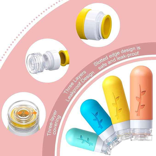 18pack Travel Bottles for Toiletries:Silicone TSA Approved-Containers for Toiletries,Leak Proof Refillable Liqus Shampoo And Conditioner Essentials toiletry Bottles