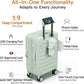 Expandable Lightweight PC Hard Shell Suitcase, 24-inch Luggage with TSA Lock, Top Opening & Cup Holder - Ideal for Business Travel Suitcase (Mint Green, Checked-Medium 24-Inch)