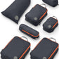 Large Compression Packing Cubes for Travel-Packing Cube Luggage Organizers 7 Piece Set for Checked Luggage-Ultralight, Expandable/Compression Bags by TRIPPED Travel Gear (Grey/Orange) - Roamly