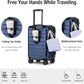 KYME Hardside Expandable Carry On Luggage 22x14x9 Airline Approved 20 Inch Hardshell Carry On Suitcase with Wheels TSA Lock Small Travel Rolling Luggage with Cup Holder for Women Men Navy