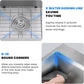 POPFLY 23×18 Inch Drop in Workstation Kitchen Sink, Handmade 18-Gauge 304 Stainless Steel Sinks Topmount 9-Inch Deep Single Bowl Modern Overmount Small Kitchen Sink with Cutting Board