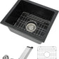 18 Granite Composite Bar Sink - Donsdey 18”×16” Undermount Granite Kitchen Sink Black Quartz Classic Composite Under Counter Single Bowl Bar Prep RV Sinks Basin
