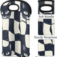 Neoprene Wine Tote, Bottle Carrier Gag Insulating Neoprene Thicker, Insulated Wine Bag for Travel Holds Two Bottles, Bottle Carrier Bags Protect the Bottles, Checkered Cat