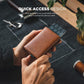 VULKIT Pop up Card Wallet Minimalist Cash Wallets RFID Blocking Leather Smart Credit Card Holder with ID window for Men(Brown)