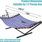 TegerDeger 12FT 2 Person Hammock with Stand Included 55 x 79IN Large Hammock Quick Dry 450LB Capacity with V Shaped Hardwood Spreader Bar & Nylon Rope for Outside, Patio, Garden - Tender Blue Stripes