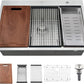 33x22 Drop In Kitchen Sink Workstation-Bokaiya Stainless Steel Kitchen Sink 33x22 Top Mount Drop In Workstation 16 Gauge 10" Handmade Deep Single Bowl Kitchen Sinks with Cutting Board