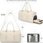 Weekender Travel Duffle Bag for Women - Carry on Bag with Shoe Compartment Overnight Bags with Toiletry Bag Wet Pocket Weekend Traveling Yoga Gym Hospital Bags for Labor and Delivery Beige