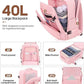 UKEIN Luggage Sets 3 Piece, Carry On Luggage 20In With Spinner Wheels,PC Hardside Suitcase Set with TSA Lock,Durable Carry On Suitcase With Travel Backpack for Men (Pink, 3 piece set (20inch))