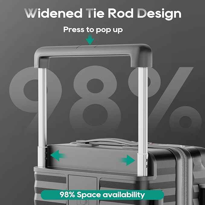 Joyway 20 Inch Carry on Luggage with Front Pocket, PC Hardshell Carry-on Suitcase with USB Port and Cup Holder, 21.5x14.2x9 Airline Approved, Luggage with Spinner Wheels and TSA Lock (Grey)