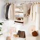 StorageWorks Hanging Closet Organizer, 3-Shelf Hanging Closet Shelves with Top Shelf, 19 ¾"W x 12" D x 31" H, Extra-Large Space, Ivory White