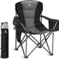 LET'S CAMP Folding Camping Chair Oversized Heavy Duty Padded Outdoor Chair with Cup Holder Storage and Cooler Bag, 450 LBS Weight Capacity, Thicken 600D Oxford