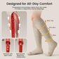 LEVSOX Merino Wool Compression Socks for Women & Men 20-30 mmHg Knee High Graduated Support Socks for Nurses Pregnancy Travel