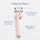 Women's Razor Shave Kit, 1 Rose Razor Handle + 6 Blade Refills