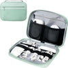 Electronics Organizer Bag, Portable Cable Organizer Case Travel Electronic Accessories Storage Case - Travel storage bag for Cables, Chargers, Phone, SD Cards - Green