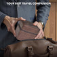 TSA-Friendly 2 Slot Watch Travel Case for Men, (Fits 7-8" Wrists) Carry-On Ready with Removable Pillows & Airplane Protection, Leather Jewelry Organizer for Wristwatches, Rings, Cufflinks (Brown)