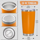 20 oz Tumbler Coffee Tavel Tumblers Bulk with Lid Stainless Steel Double Wall Vacuum Insulated Mug Powder Coated Cups fit Car Cupholder for Hot and Cold - Orange, 4Pack