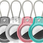 SPGUARD for AirTag Holder Case with Keychain, Air Tags-4 Pack for Apple Air Tag Holder with Wire Cable Lock Key Ring Chain Air Tagholder Accessories for GPS Item Tracker Kids,Keys,Luggage