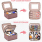 Large Makeup Bag with Mirror Double Layer Travel Make Up Organizer Case, Large Capacity Coemetic Bag with Brush Slot Divider