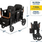 Keenz VYOO Stroller Wagon with Canopy - Foldable Design for Easy Storage, 5 Seating Positions for Kids, Enhanced Child Safety, All-Terrain Mobility, 2-Passengers, Black