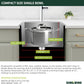 18-Inch Bar Sink Drop-In, SINKVINE Stainless Steel Kitchen Sink for Laundry Outdoor, RV, Top Mounted with Deep Single Bowl, 3.5" Drain Strainer, Bottom Rise Grid, Roll-up Drying Unit, 18 x 18 inch