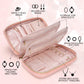 emissary Jewelry Organizer Case Travel Jewelry Storage Bag for Necklace, Earrings, Rings, Bracelet, Valentines Day Gifts, Earring Storage, Necklace Storage, Pouch Bag Accessories for Travel (Pink)
