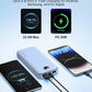 Portable Charger with Built-in Cables and Wall Plug, 12000mAh 22.5W USB C Power Bank Fast Charging with LED Display, External Battery Pack Travel Essentials Compatible with iPhone, iPad, Samsung Blue