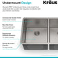 KRAUS Standart Pro 33 -inch Undermount 50/50 Double Bowl 16 Gauge Stainless Steel Kitchen Sink, KHU102-33