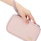 NISHEL Travel Cord Organizer Case, Double Layers Tech Electronic Bag, Essentials for Charger, Cable, Phone, Flash drive, Pink