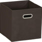 Household Essentials, Brown 6 Pack Fabric Storage Bins with Handle
