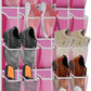 35 Pocket Over the Door Shoe Organizer,Reusable Breathable Large Mesh Bag Men's & Women's Sneaker Organizer,Shoe Organizer for Kids,Hanging Shoe Storage Hanging Bag (Pink)