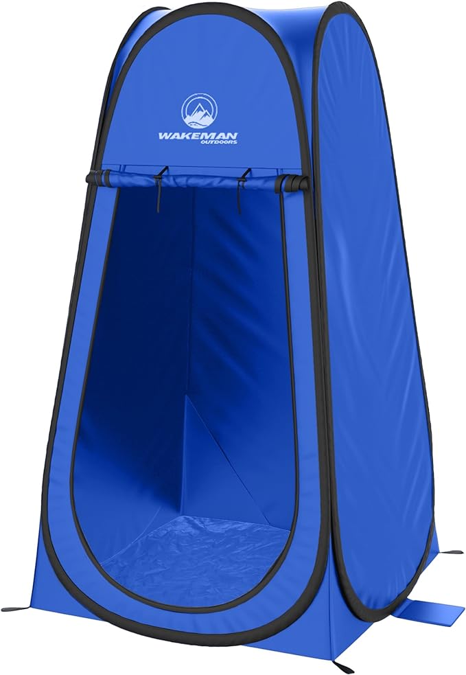 Wakeman Pop Up Changing Tent, 3.3 x 3.3 x 6.2ft, Camping Shower Tent for Portable Toilet Stall or Dressing Room with Carry Bag for Camping, Beach, or Tailgate, Polyester