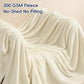 PHF Ultra Soft Fleece Blanket Queen Size, No Shed No Pilling Luxury Plush Cozy 300GSM Lightweight Blanket for Bed, Couch, Chair, Sofa Suitable for All Season, 90" x 90", Cream