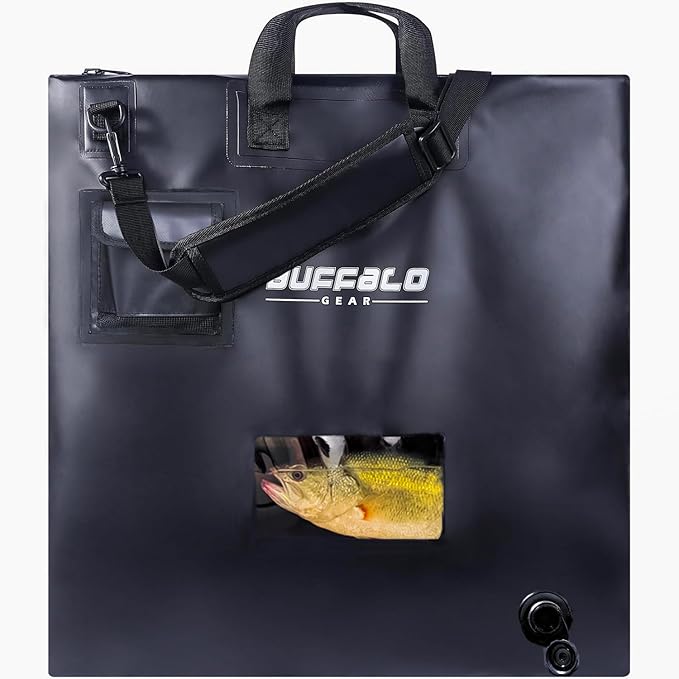 Buffalo Gear Fish Tournament Weigh in Bag for Bass Fishing, Heavy Duty Fish Bag for Caught Fish Waterproof,Leakproof,Puncture Resistant
