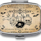 Metal 2 Compartment Pill Organizer Travel Friendly Portable Compact Pill Box Cute Pill Case to Hold Vitamins,Fish Oil,Supplements,Meds,Tablet for Purse,Pocket. (Bottles and Skeletons)