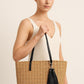 YXILEE Straw Bags For Women | M Size Travel Straw Totes Bag Woven Summer Handmade Shoulder Bag Handbag