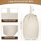 Canvas Laundry Bags with Handles & Square Base 13.8"x 13.8", Large Heavy Duty Laundry Basket Hamper Liner, College Dorm Washable Drawstring Cotton Dirty Clothes Bag (Natural,1 Pack)