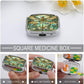 Metal 2 Compartment Pill Organizer Travel Friendly Portable Compact Pill Box Cute Pill Case to Hold Vitamins,Fish Oil,Supplements,Meds,Tablet for Purse,Pocket. (Dragonfly)